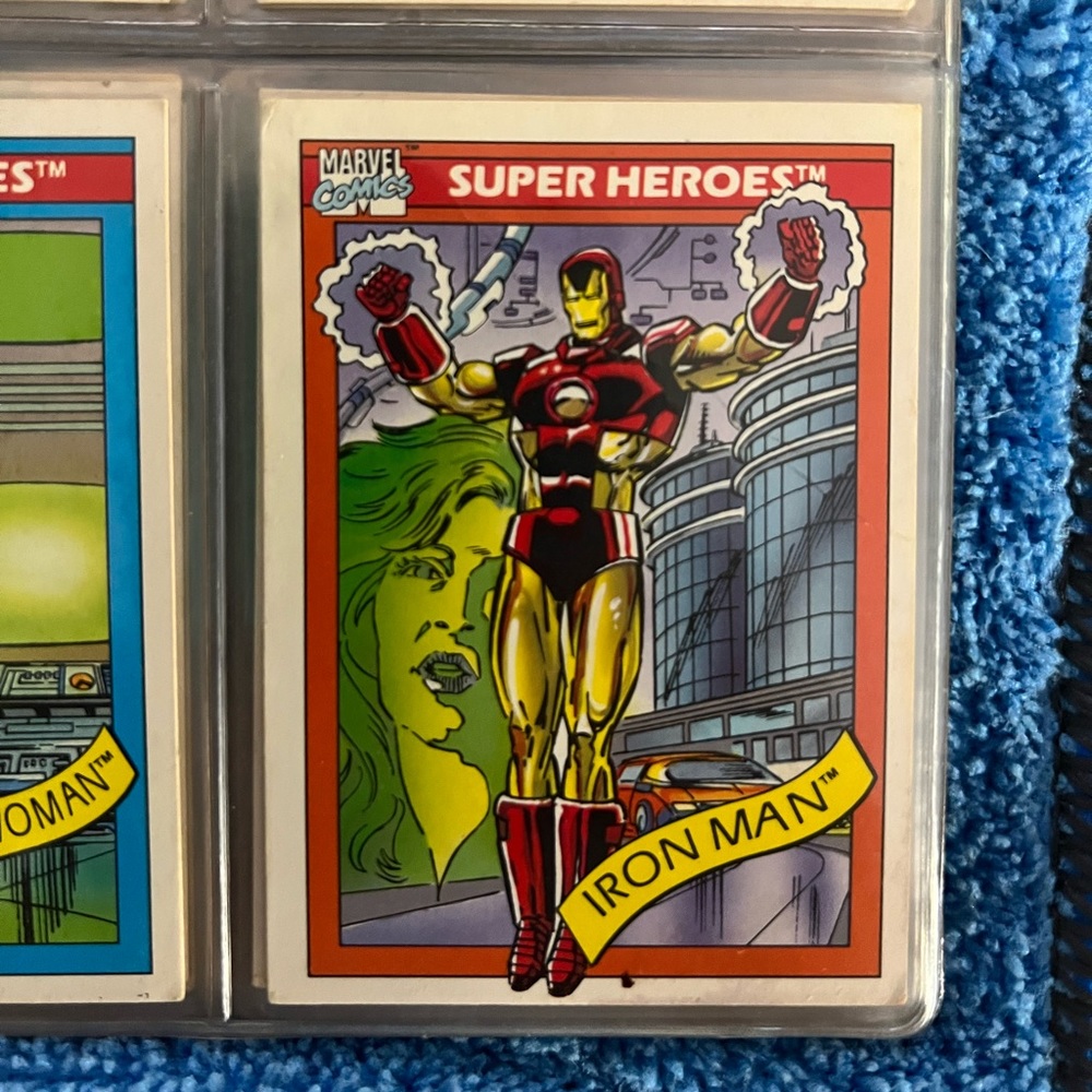 1990 marvel comics iron man trading card